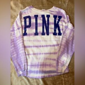 PINK Women’s Purple Tie-Dye Crewneck